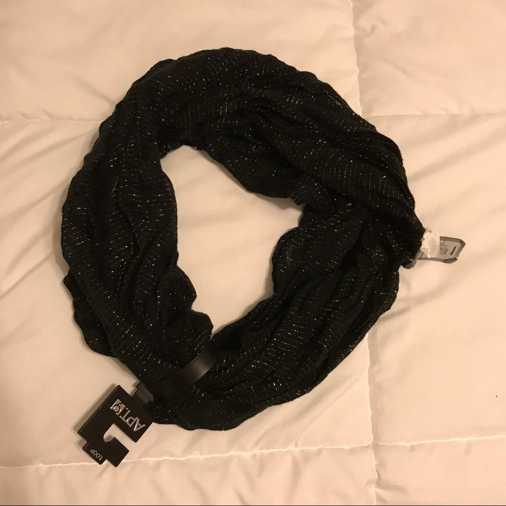 Black and silver infinity scarf